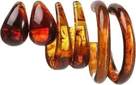3Pairs Minimalist Vintage Lightweight Polished Teardrop Waterdrop C Shape Circle Round Cuff Acrylic Resin Hoop Earrings Colorful Thick Chunky Wide Thin Acetic Acid Earring Set for Women