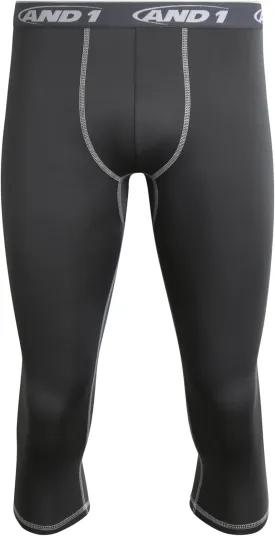 AND1 Men's Compression Pants - Athletic Performance Leggings Compression Tights - Full Length & Crop Base Layer Pants (S-XL)