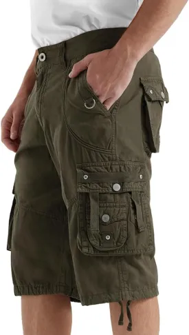 Cargo Shorts for Men Casual 3/4 Capri Pants with Pockets Long Below Knee Length Loose Fit Hiking Work
