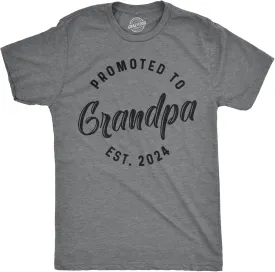 Crazy Dog Mens Shirts Promoted to Papa Grandpa or Uncle 2025 2024 or 2023 Funny Fathers Day Tees