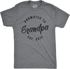 Crazy Dog Mens Shirts Promoted to Papa Grandpa or Uncle 2025 2024 or 2023 Funny Fathers Day Tees