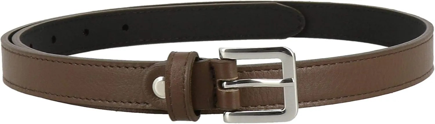 FASHIONGEN - Woman Italian Leather Belt, 2 cm width Ladies Belt for dress, pants, LINDA
