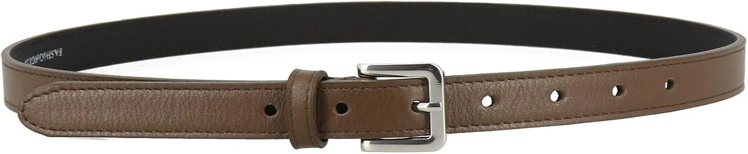 FASHIONGEN - Woman Italian Leather Belt, 2 cm width Ladies Belt for dress, pants, LINDA