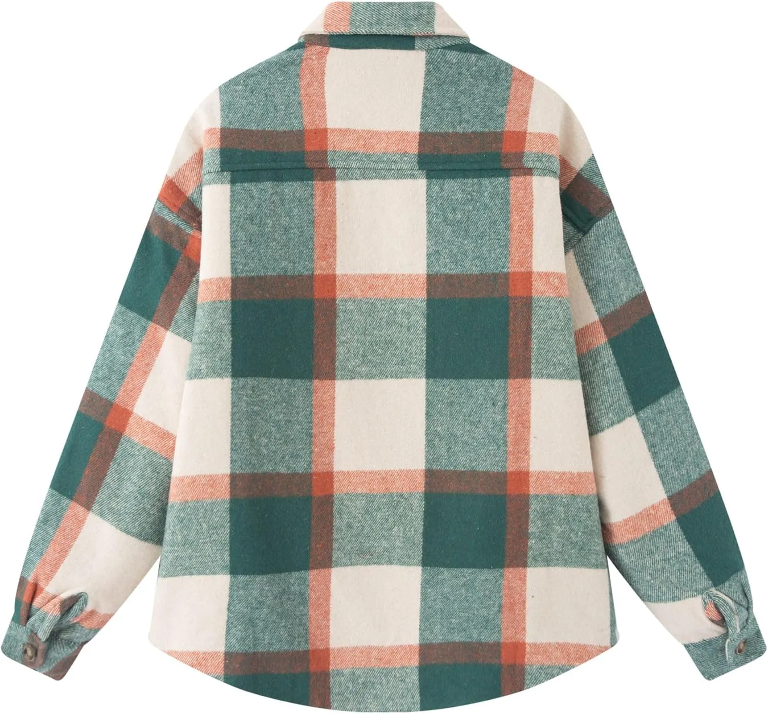 FindThy Women's Warm Sherpa Lined Fleece Plaid Flannel Shirt Jacket Button Down Fuzzy Shacket