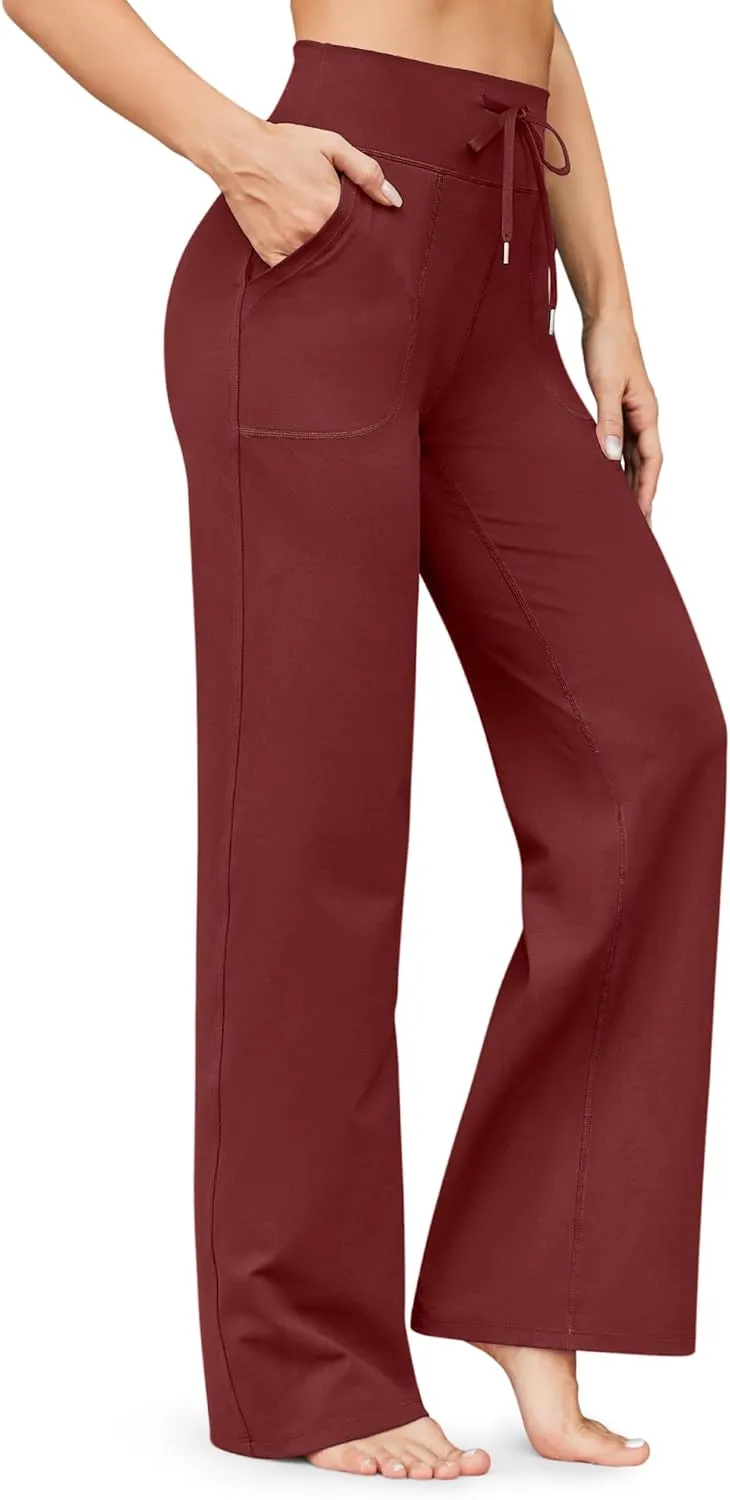 G4Free Wide Leg Pants for Women Yoga Pants High Waist Sweatpants with Pockets Stretch Lounge Pants Comfy Workout