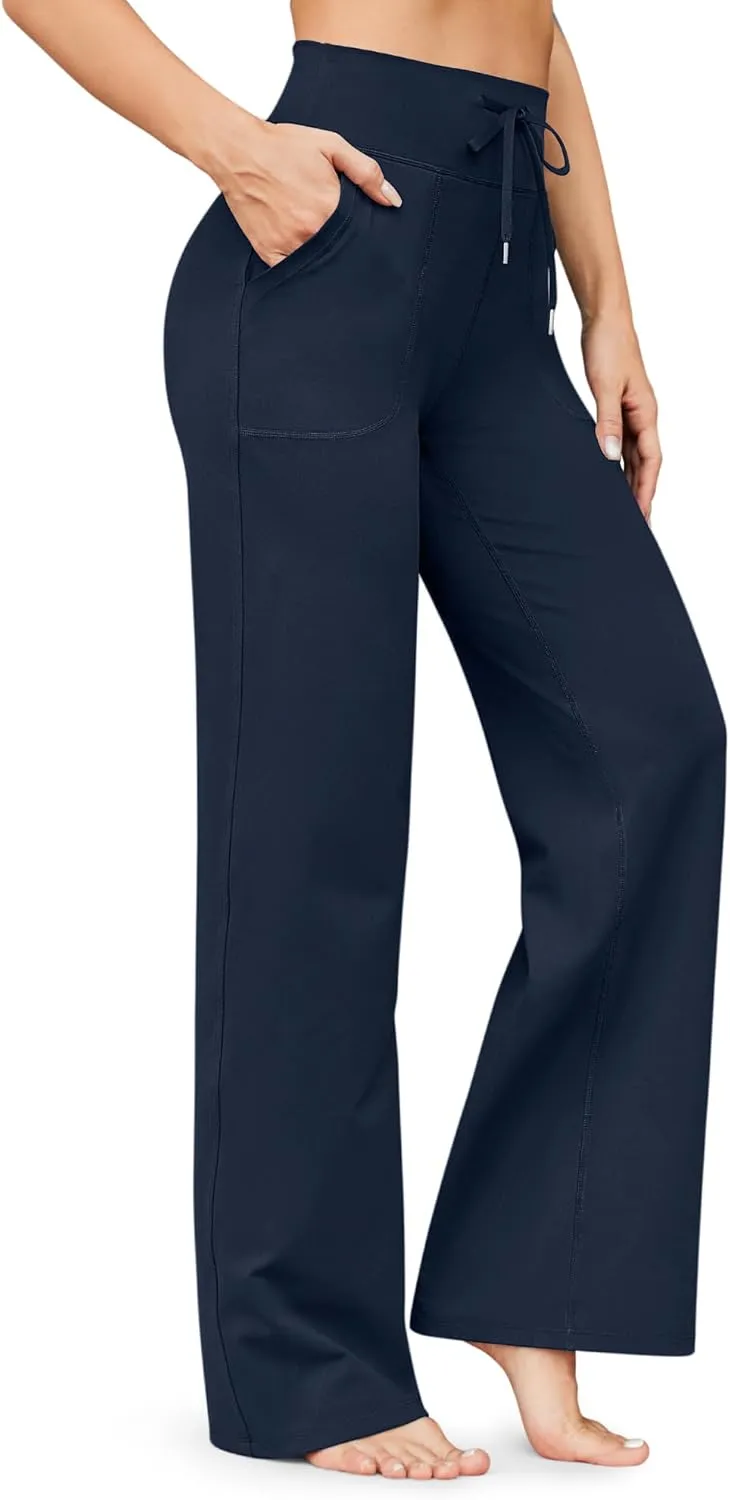 G4Free Wide Leg Pants for Women Yoga Pants High Waist Sweatpants with Pockets Stretch Lounge Pants Comfy Workout