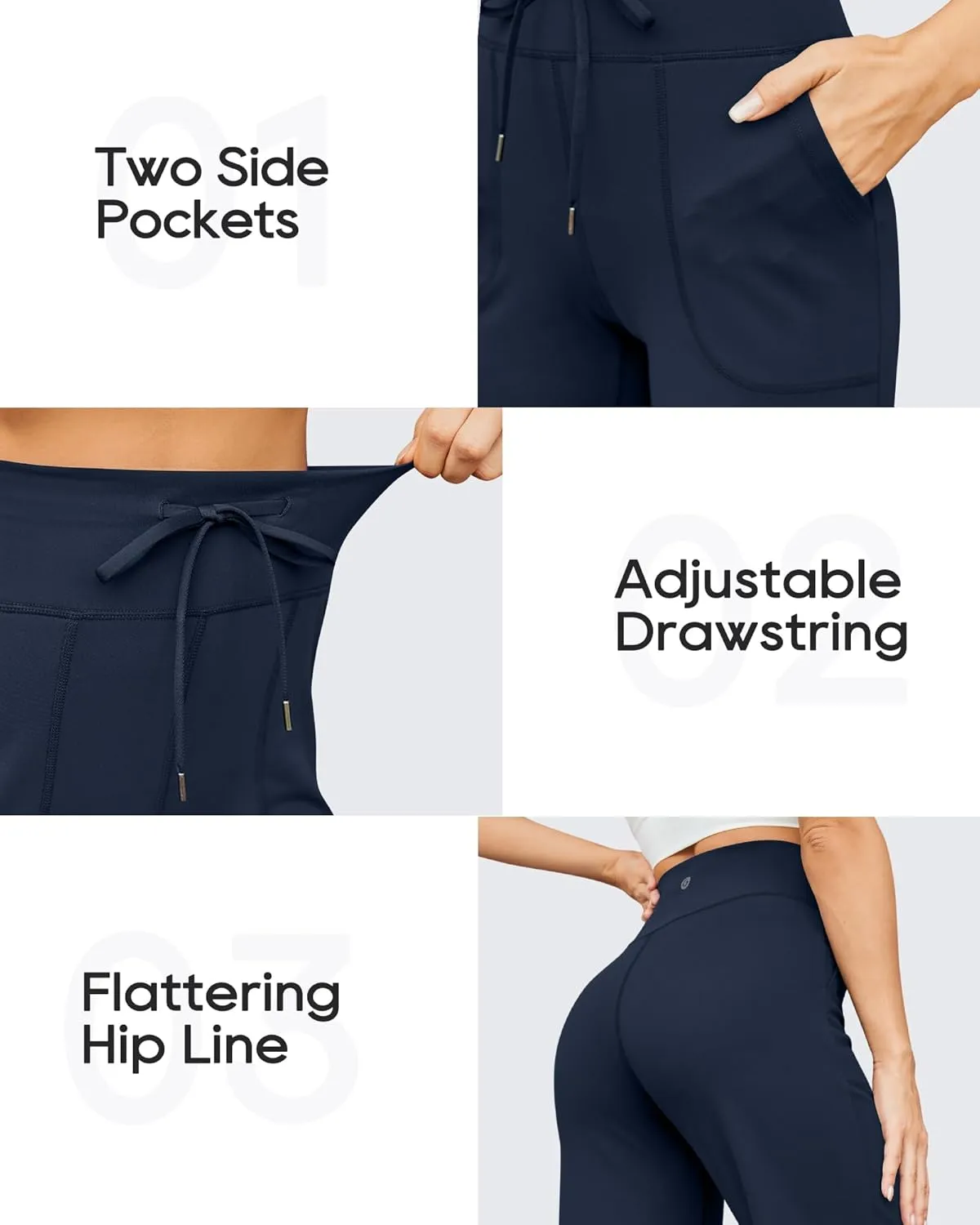 G4Free Wide Leg Pants for Women Yoga Pants High Waist Sweatpants with Pockets Stretch Lounge Pants Comfy Workout