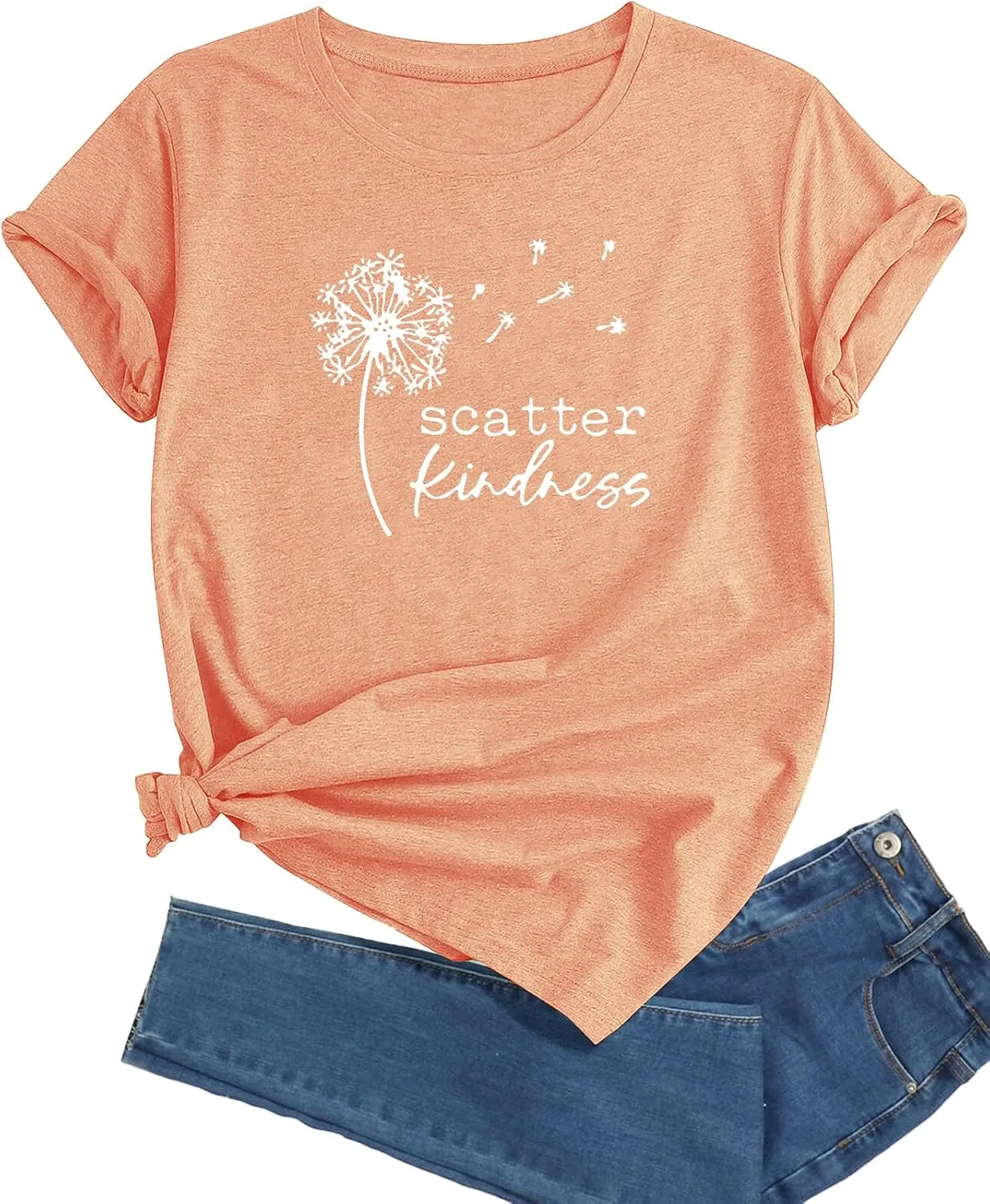 J&DHUASHA Women's Plus Size T-Shirt Short Sleeve Crewneck Graphic Tees Casual Summer Printed Tops