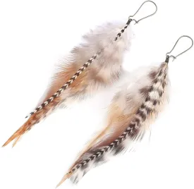lureme Bohemian Multicolor Pheasant Feathers Dangle Earrings Handmade Natural Feather Earrings (er006314)