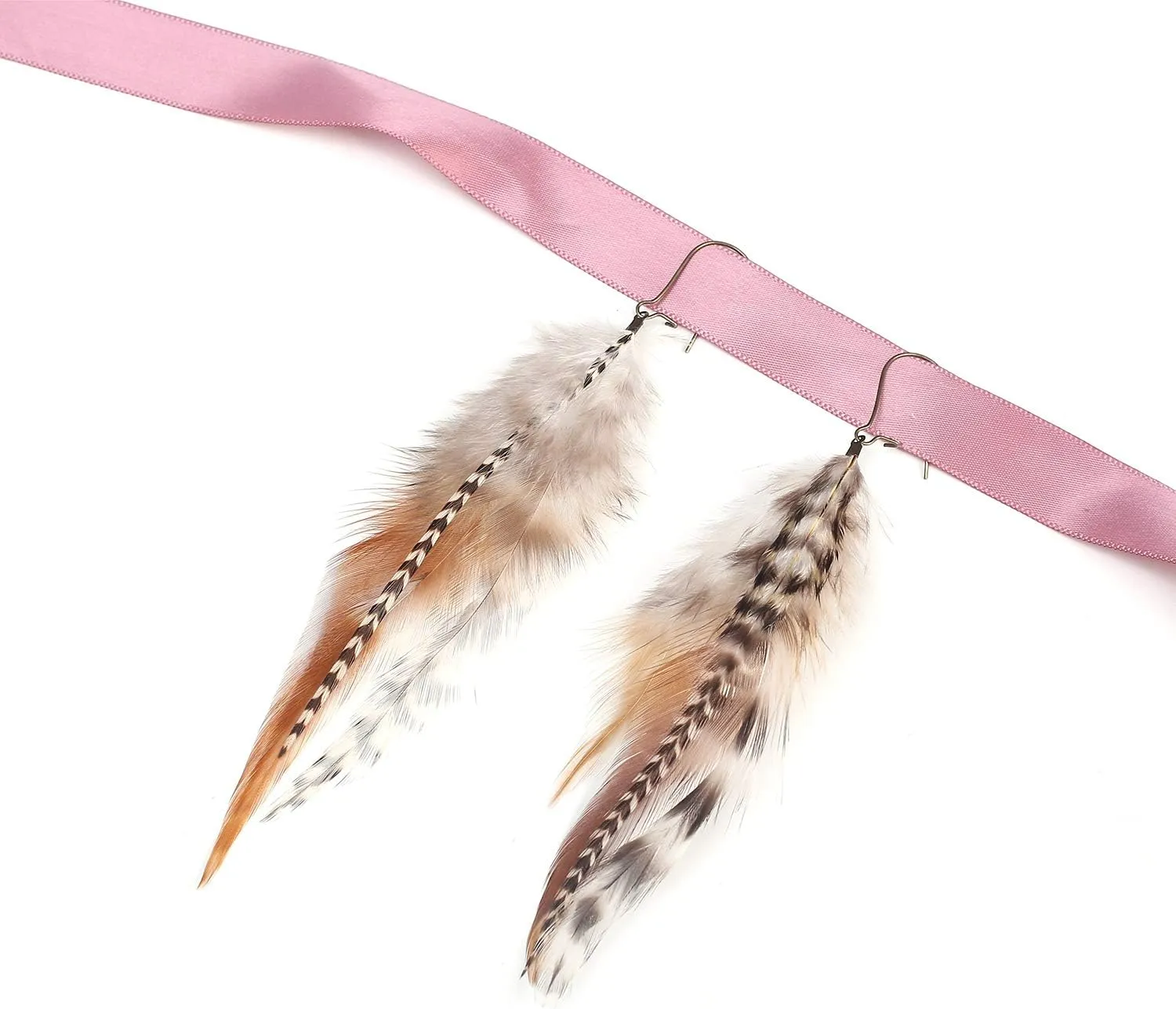 lureme Bohemian Multicolor Pheasant Feathers Dangle Earrings Handmade Natural Feather Earrings (er006314)