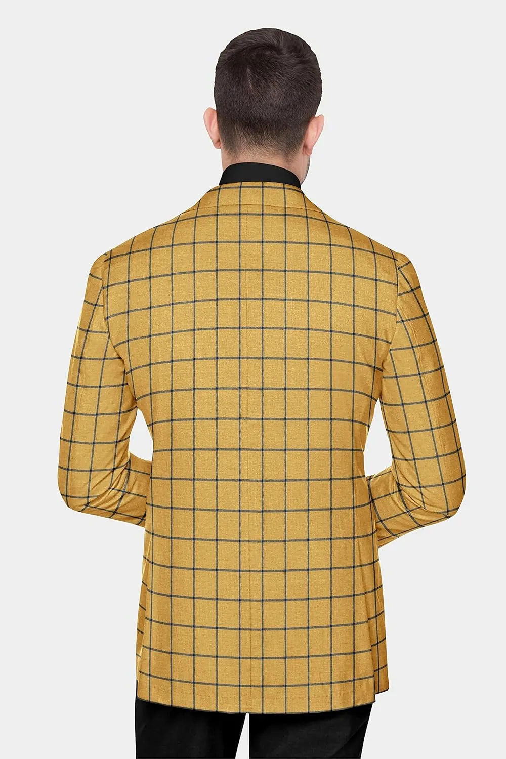 Men's Plaid Blazer Checked 2 Button Long Sleeve Regular Daily Fit Suit Jacket Business Lightweight Casual Sport Coat