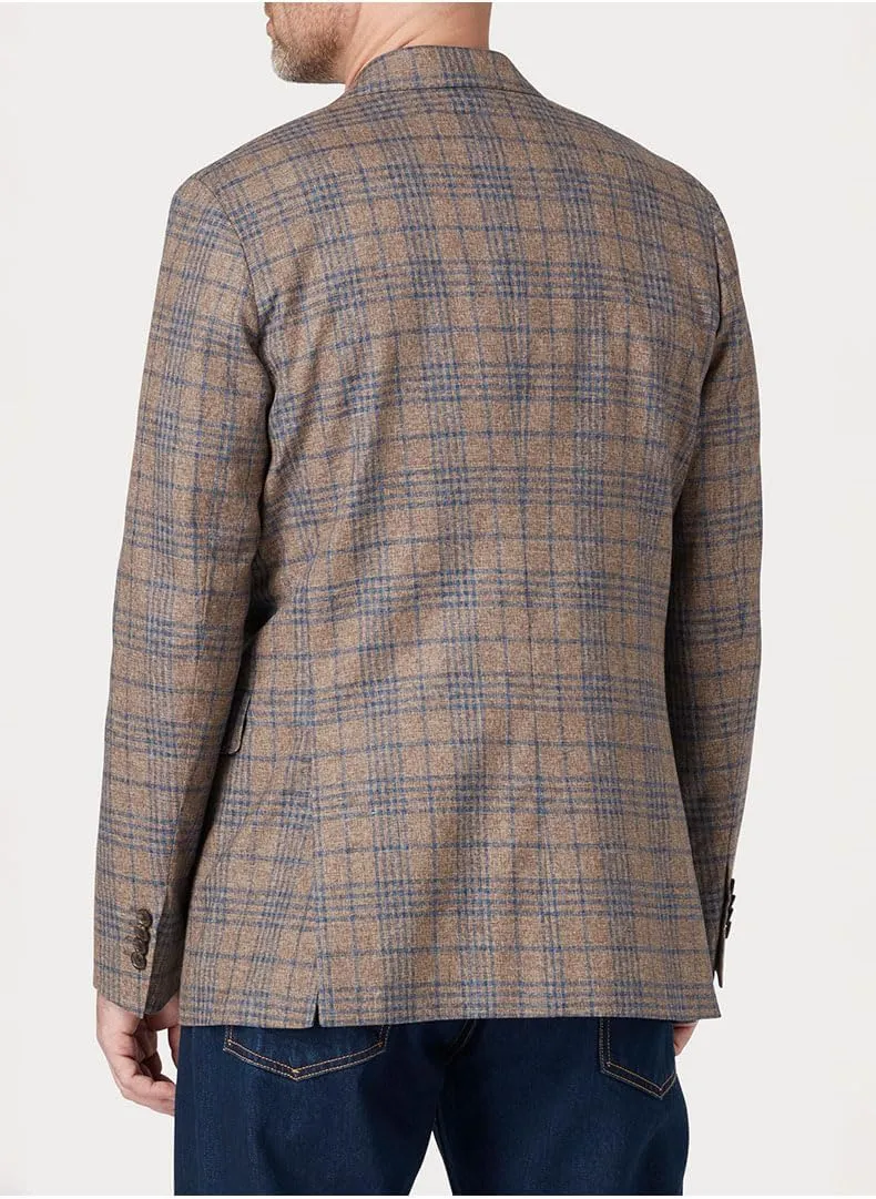 Men's Tweed Checked Blazer Casual Daily Single Breasted Button Coat