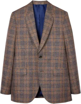 Men's Tweed Checked Blazer Casual Daily Single Breasted Button Coat