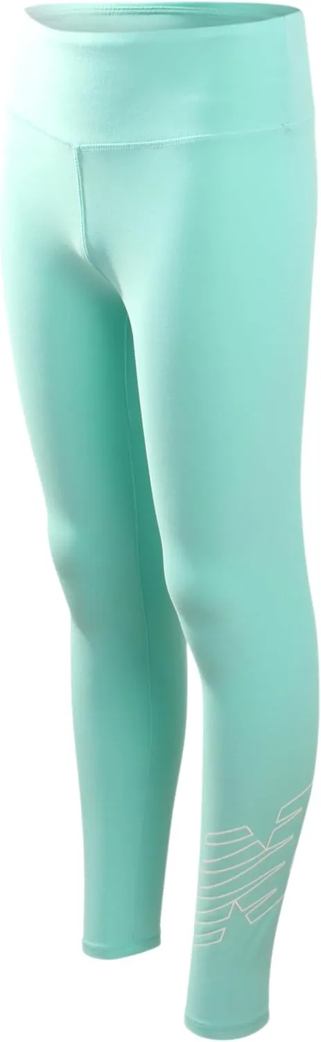 New Balance Girls' Active Leggings - Full Length Performance Yoga Pants - Athletic Workout and Dance Tights (7-16)