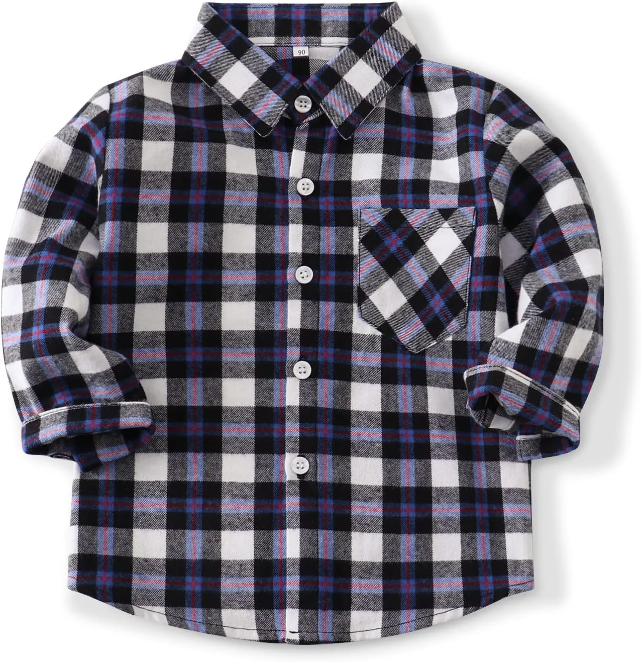 OCHENTA Little Big Boys Girls & Mens Plaid Flannel Shirt Button Down Family Matching Outfits