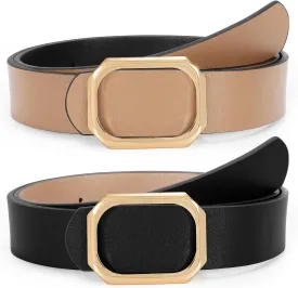 SUOSDEY Women Reversible Leather Belt for Jeans Pants Dresses Ladies Waist Belt, 1.3" Width