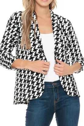 Women's 3/4 Ruched Sleeve Lightweight Work Office Blazer Jacket (S-3XL)