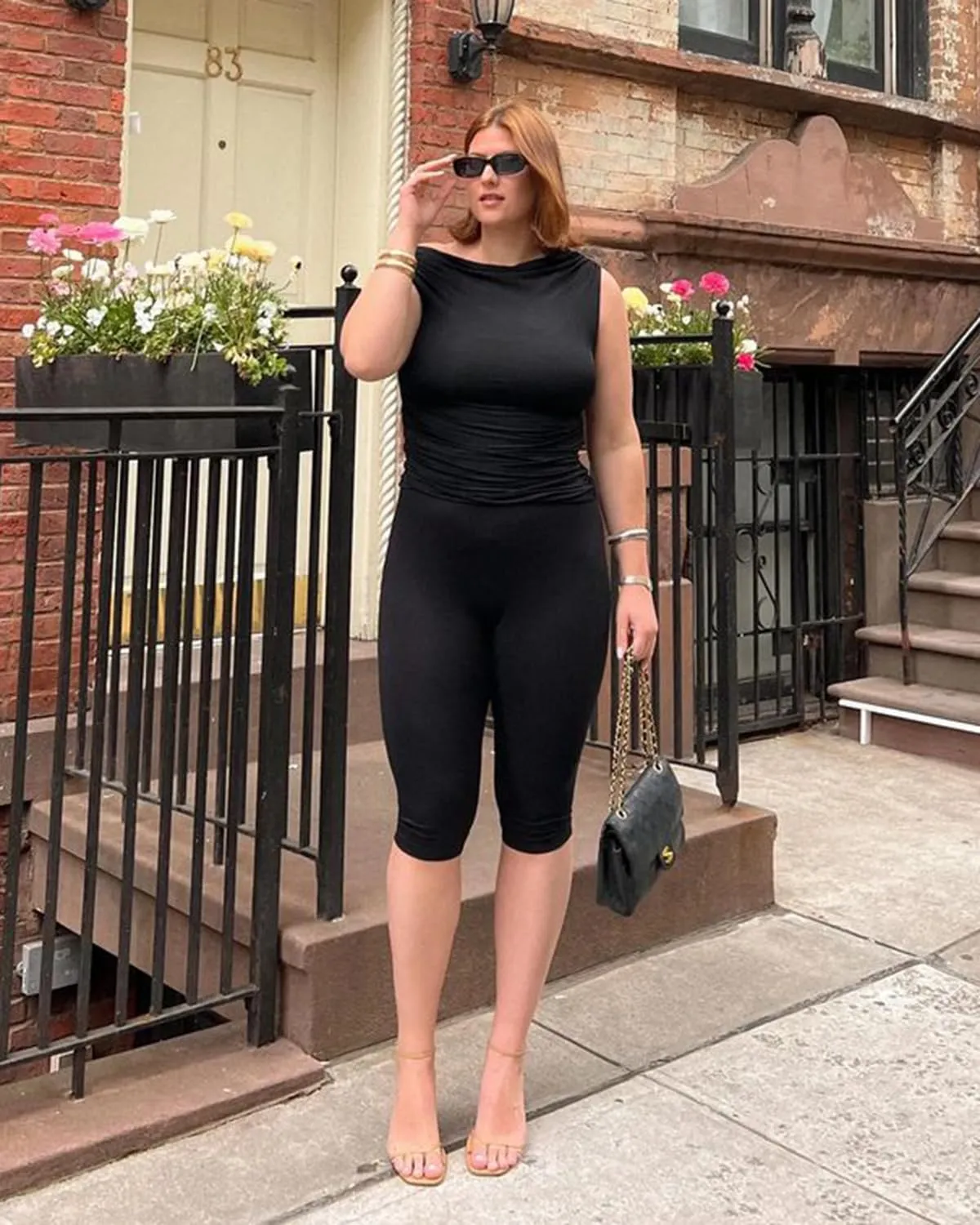 Women's Knee Length Leggings-High Waisted Capri Pants Biker Shorts for Women Yoga Workout Exercise Short Casual Summer