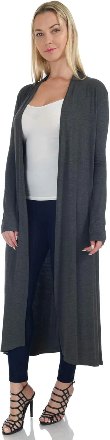 Women's Long Sleeve/Sleeveless Full Length Duster Long Open Cardigan(Sizes: S-5X)