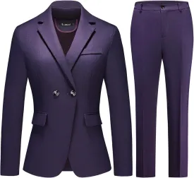 Women's Plaid Suit 2 Piece Set Work Dresses Blazer Pants Suiting for Women Office Outfits
