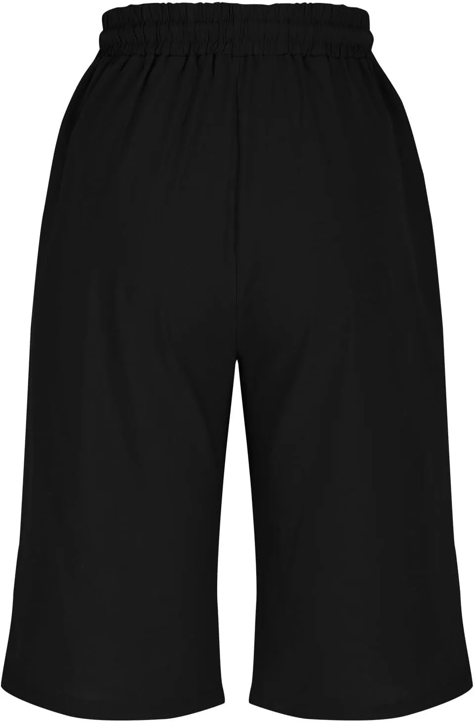 yardsong Bermuda Shorts for Women Cotton Linen Knee Length Shorts Drawstring Elastic Waist Casual Short Pants with Pockets